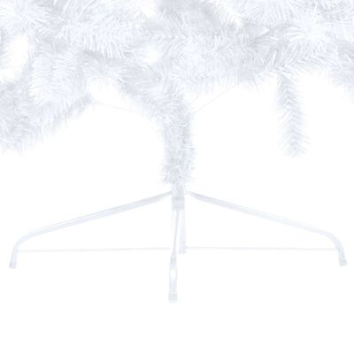 vidaXL Künstlicher Halb-Weihnachtsbaum Beleuchtung Ständer Weiß 150 cm