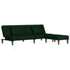 vidaXL Schlafsofa 2-Sitzer mit 2 Kissen & Hocker Dunkelgr&uuml;n Samt