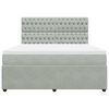 vidaXL Boxspringbett mit Matratze Hellgrau 180x200 cm Samt