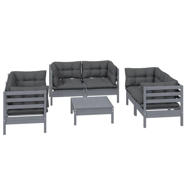 vidaXL 7-tlg. Garten-Lounge-Set mit Kissen Kiefer Massivholz