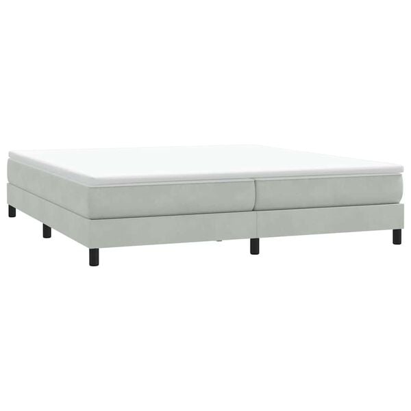 vidaXL Boxspringbett ohne Matratze Hellgrau 200x220 cm Samt