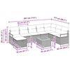 vidaXL Garten-Sofa-Set mit Kissen 9 pcs Schwarz Poly Rattan