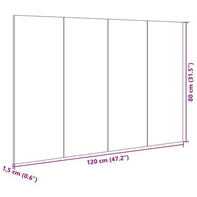 vidaXL Kopfteil mit Nachttischen Grau Sonoma 120 cm Holzwerkstoff