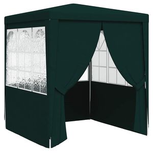 vidaXL Profi-Partyzelt mit Seitenw&auml;nden 2&times;2m Gr&uuml;n 90 g/m&sup2;