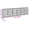 vidaXL Gabione mit Deckel 600x50x150 cm Verzinktes Eisen