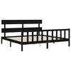 vidaXL Massivholzbett mit Kopfteil Schwarz 200x200 cm