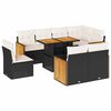 vidaXL 9-tlg. Garten-Sofagarnitur mit Kissen Schwarz Poly Rattan