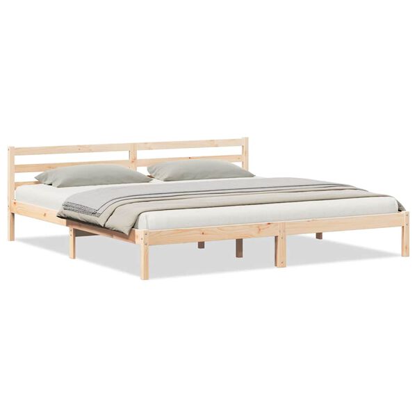 vidaXL Bettrahmen Braun 225,5 x 185,5 x 69,5 cm Massivholz Kiefer
