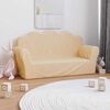 vidaXL Kindersofa 2-Sitzer Creme Weicher Pl&uuml;sch