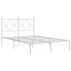 vidaXL Bettgestell mit Kopfteil Metall Wei&szlig; 120x200 cm