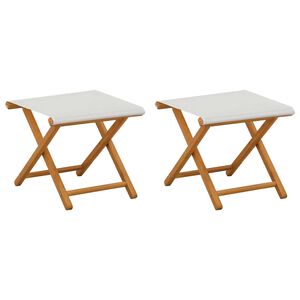 vidaXL Liegestuhl 2 pcs Massives Eukalyptus Holz Creme