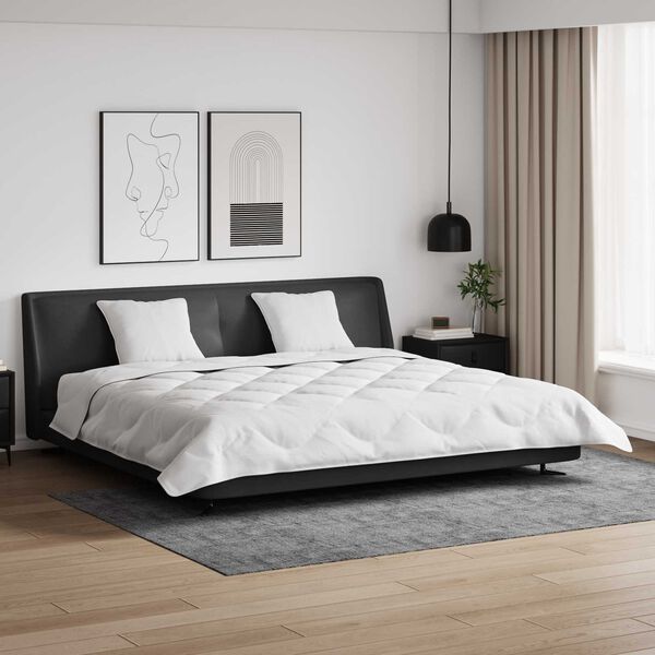 vidaXL Decke mit Kissen 3 pcs Wei&szlig; Mikrofaser und Daunenfedern