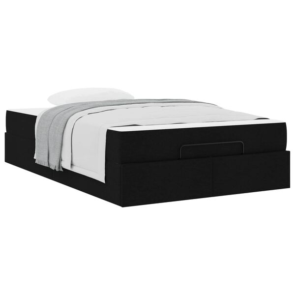 vidaXL Bettgestell mit Matratze mit Matratze 2 pcs Schwarz Stoff