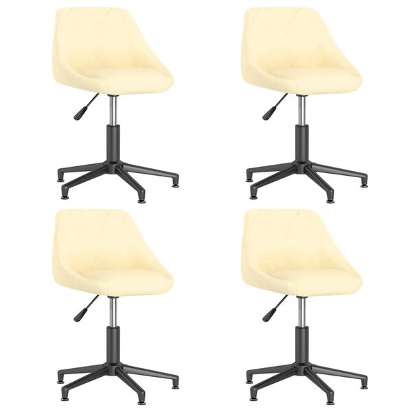 vidaXL Esszimmerst&uuml;hle 4 Stk. Drehbar Creme Samt