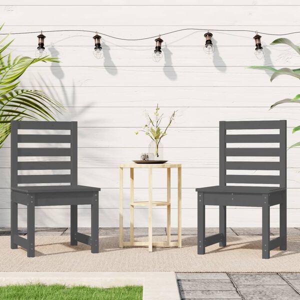 vidaXL Gartenst&uuml;hle 2 Stk. Grau 50x48x91,5 cm Massivholz Kiefer