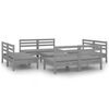 vidaXL 9-tlg. Garten-Lounge-Set Grau Kiefer Massivholz