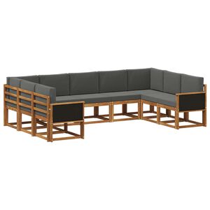 vidaXL Outdoor-Sofagarnitur 9 Stk. Natur und Anthrazit