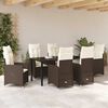 vidaXL Garten Essgruppe mit Kissen 7 pcs Braun Poly Rattan