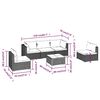 vidaXL 6-tlg. Garten-Lounge-Set mit Auflagen Poly Rattan Braun