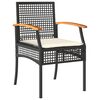 vidaXL 4-tlg. Garten-Essgruppe mit Kissen Schwarz Poly Rattan