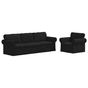 vidaXL Sofa Set 2 pcs Schwarz 245 x 82 x 80 cm Stoff