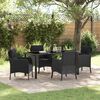 vidaXL Garten Essgruppe mit Kissen 5 pcs Schwarz Poly-Rattan