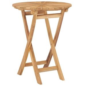 vidaXL Gartentisch Klappbar &Oslash; 60 cm Massivholz Teak