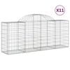vidaXL Gabionen mit Hochbogen 11 Stk. 200x50x80/100cm Verzinktes Eisen