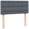 vidaXL Boxspringbett mit Matratze Dunkelgrau 80x220 cm Samt