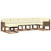 vidaXL Outdoor-Sofagarnitur mit Kissen 7 pcs Natur und Creme