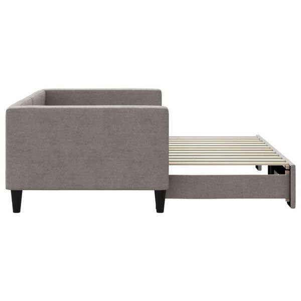 vidaXL Tagesbett Ausziehbar Taupe 90x200 cm Stoff