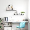 vidaXL Schweberegale 2 Stk. Hochglanz-Grau 80x23,5x3,8 cm MDF