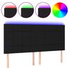 vidaXL LED Kopfteil Schwarz 160x5x118/128 cm Stoff