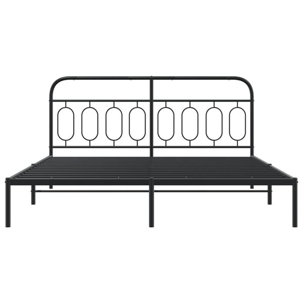 vidaXL Bettgestell mit Kopfteil Metall Schwarz 160x200 cm