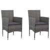 vidaXL Garten-Essst&uuml;hle 2 Stk. Poly Rattan Grau