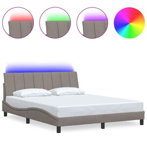 vidaXL Bettgestell ohne Matratze "Hanko" Taupe 160x200 cm Stoff