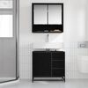 vidaXL Badezimmerschrank mit T&uuml;r Schwarz Eichen-Optik 65 x 33 x 60 cm