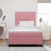 vidaXL LED Boxspringbett mit Matratze Rosa 120 x 200 cm Stoff