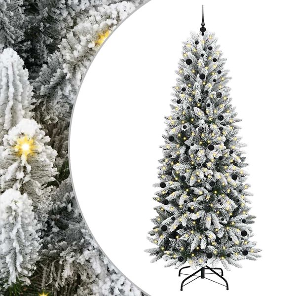 vidaXL K&uuml;nstlicher Weihnachtsbaum mit 300 LEDs mit St&auml;nder Wei&szlig; 240 cm