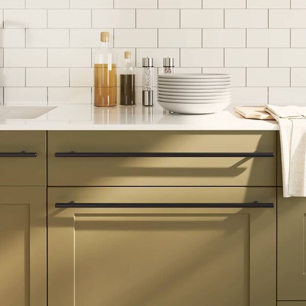 vidaXL M&ouml;belgriffe 5 Stk. Schwarz 480 mm Edelstahl