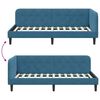 vidaXL Eckbettgestell mit Kopfteil Blau 90 x 190 cm Samt