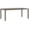 vidaXL 7-tlg. Garten-Essgruppe mit Kissen Braun Poly Rattan und Glas