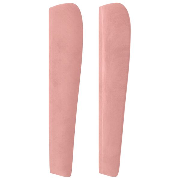 vidaXL Kopfteil mit Ohren Rosa 203x23x118/128 cm Samt