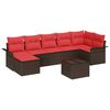 vidaXL Gartensofa-set mit Kissen 8 pcs Braun Poly-Rattan