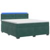 vidaXL Boxspringbett mit Matratze und LED Dunkelgr&uuml;n 140 x 200 cm Samt