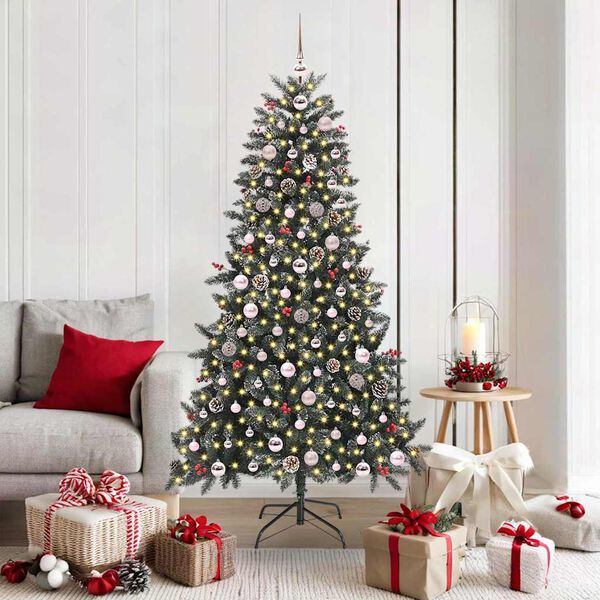 vidaXL K&uuml;nstlicher Weihnachtsbaum Gr&uuml;n 180 cm PVC, Plastik und Stahl
