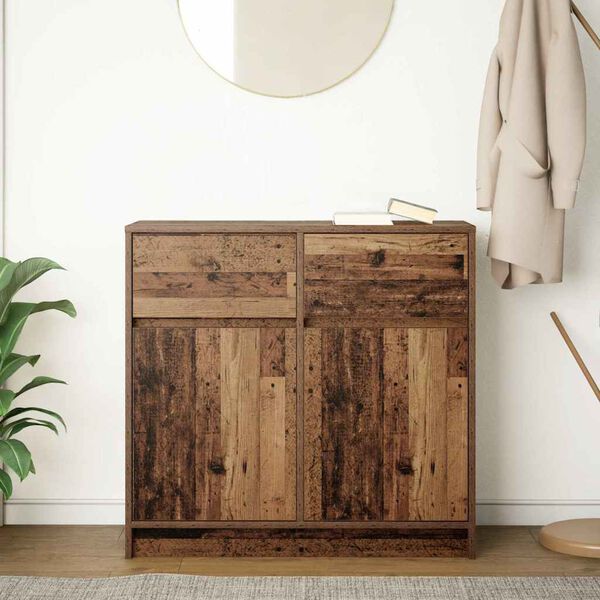 vidaXL Sideboard mit Schublade Altholz-Optik 80x34x76 cm Holzwerkstoff