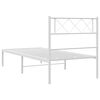 vidaXL Bettgestell mit Kopfteil Metall Wei&szlig; 90x200 cm