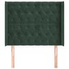 vidaXL Kopfteil mit Ohren Dunkelgr&uuml;n 93x16x118/128 cm Samt