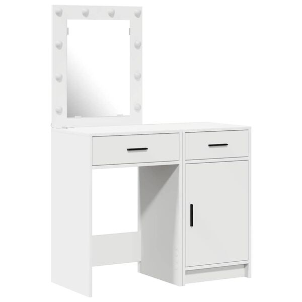 vidaXL Schminktisch mit T&uuml;r 2 pcs Wei&szlig; 50 x 41 x 135 cm Holzwerkstoff
